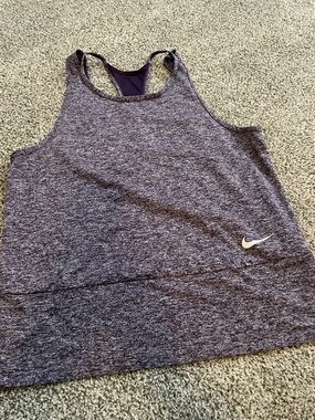 Nike Purple Heather Racerback Tank with White Swoosh